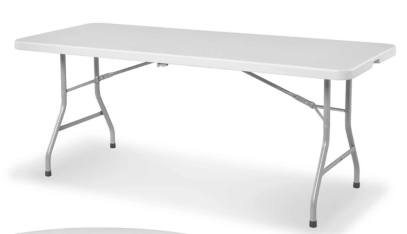 6-Foot White Folding Tables